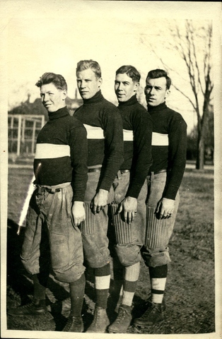 Sox Harrison with football teammates