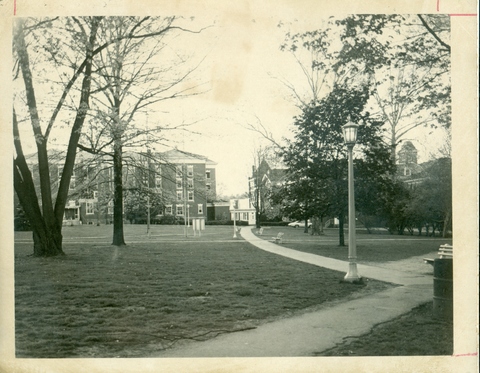 Rear view of Dixon, South Hall and Quad