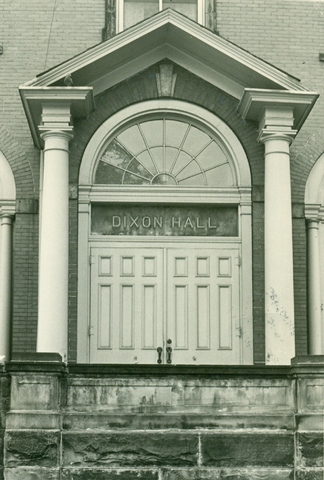 Close up of Dixon Hall door