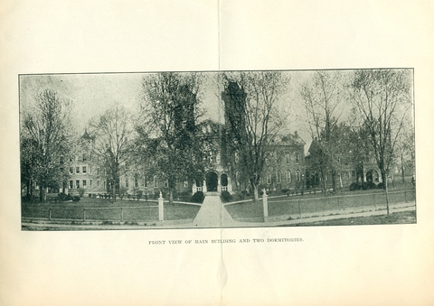 Front View of Main Building and Two Dormitories