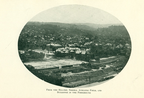 From the Hilltop, Normal Athletic Field, and Buildings in the Foreground