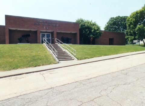 Downey-Garofalo Health Services Building from street in color