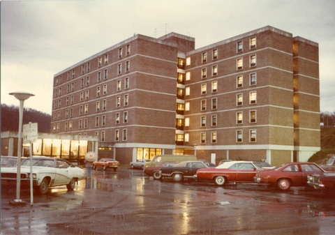 Clyde Hall in the rain