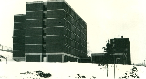 Clyde Hall in the snow