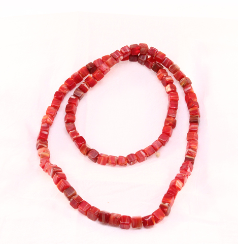 Red beaded - string necklace