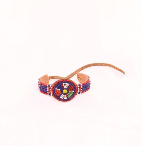 Leather and beadwork bracelet - clasp