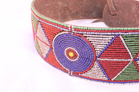 Leather and beadwork belt - view 2