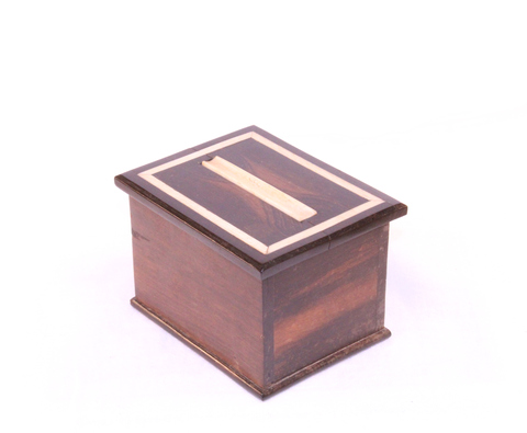 Wooden cigarette dispenser box - view 1: 4" L x 3" H