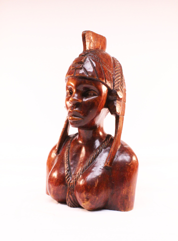 Wooden bust sculpture - view 2