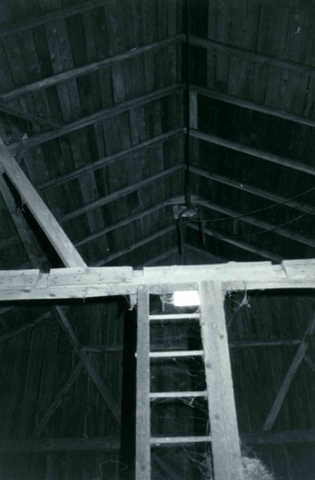 Barn interior loft ladder