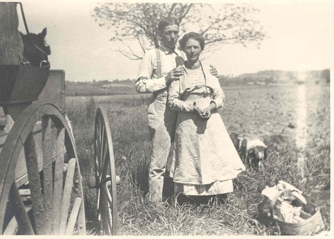 Todd and Ella on Family Picnic, 1912