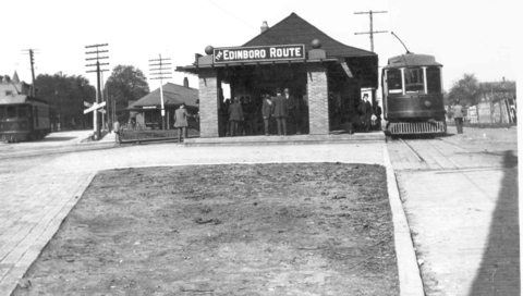 Street car station in Cambridge Springs