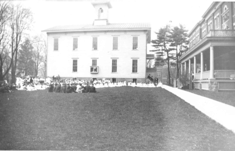 May Day program alongside old science hall