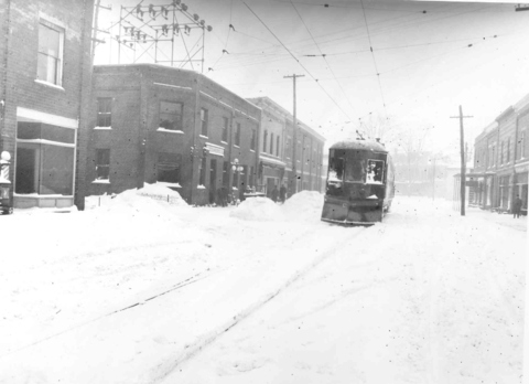 Edinboro street car station - left / typical cold Edinboro winter scene