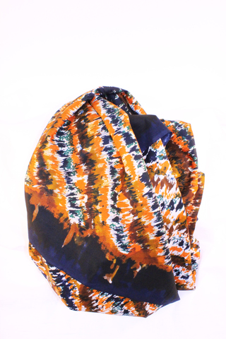 Printed fabric (Black/Orange stripe) - full