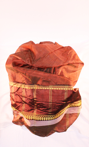 Burgundy stripe linen - full