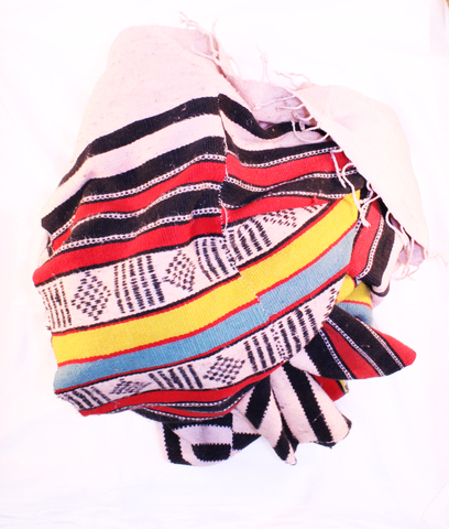 Black and white stripe with fringe