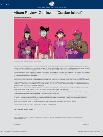 2023-05-03 Album Review - Gorillaz - Cracker Island