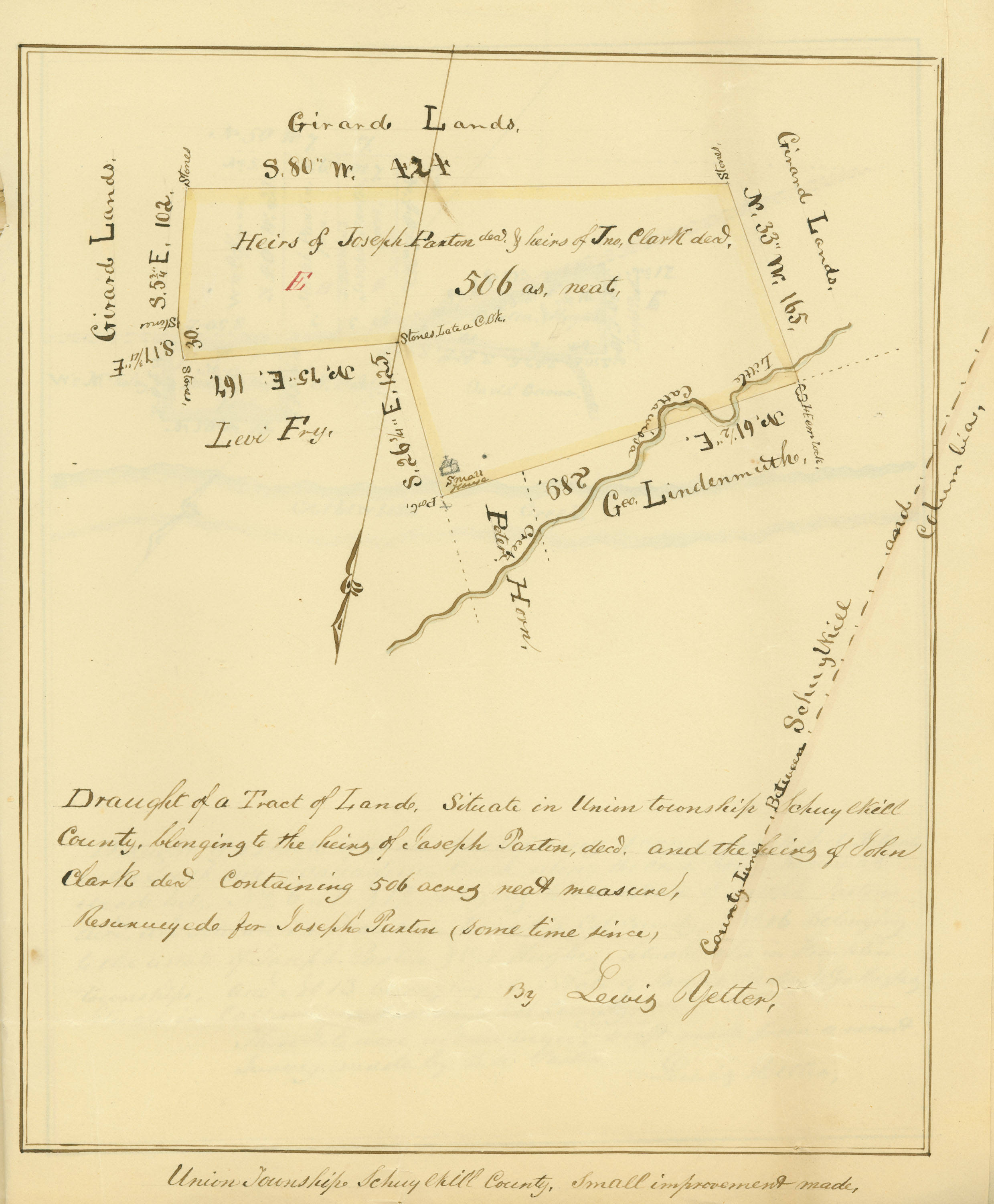 Union - Draught of a tract of land, situate in Union Township, Schuylkill County 