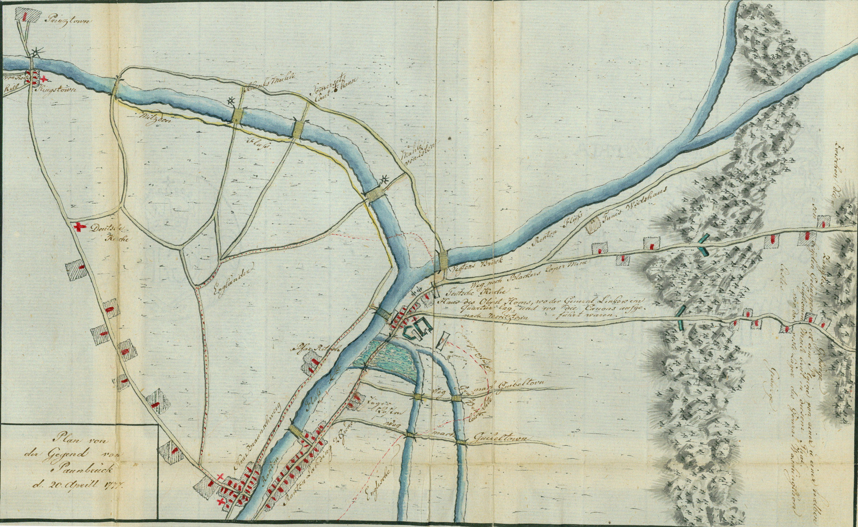 P059 - Plan of the area of Bound Brook, 20 April 1777