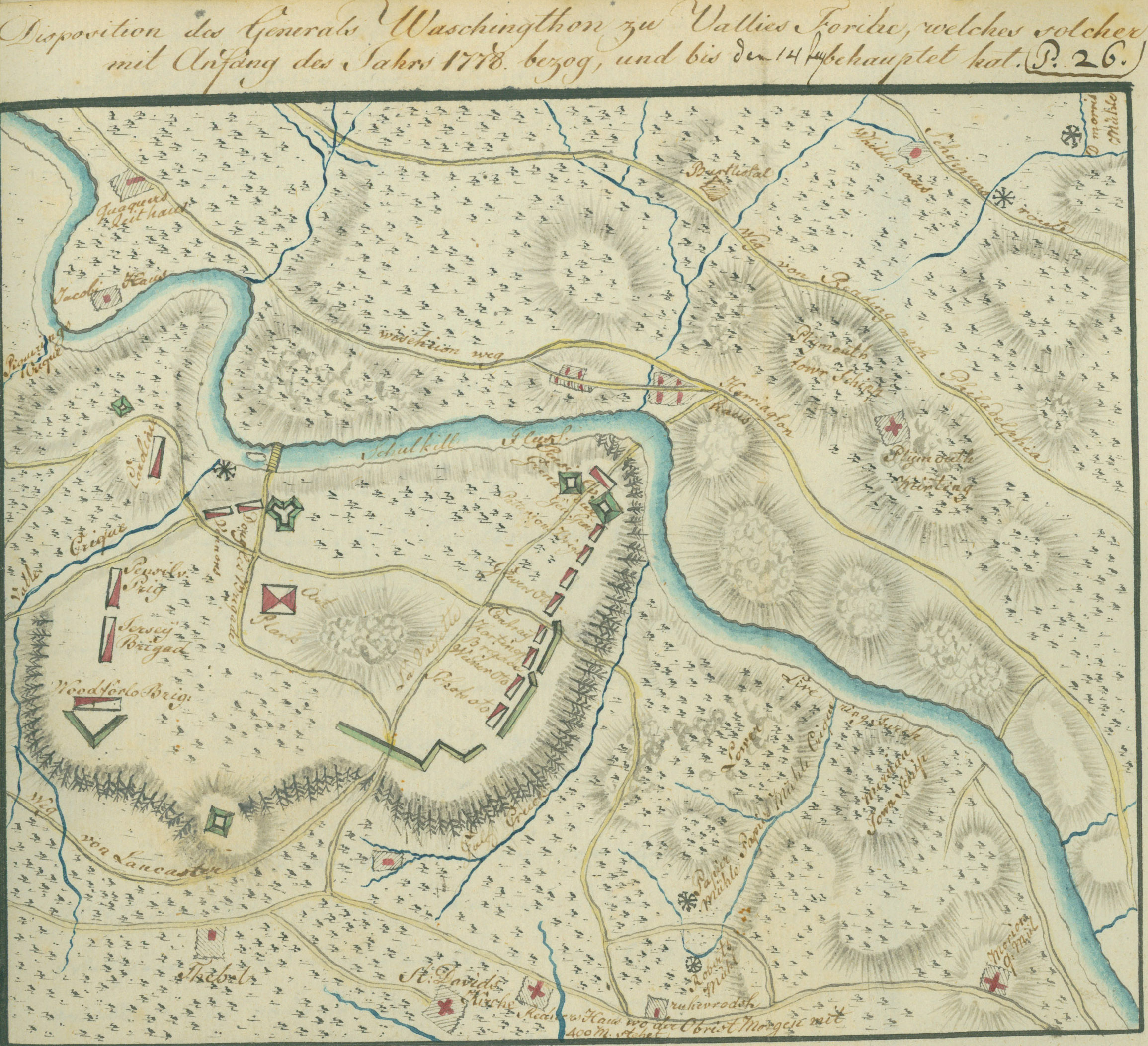 P125 - Disposition of General Washington at Valley Forge, which he occupied at the beginning of the 