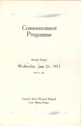 1913 Commencement Program