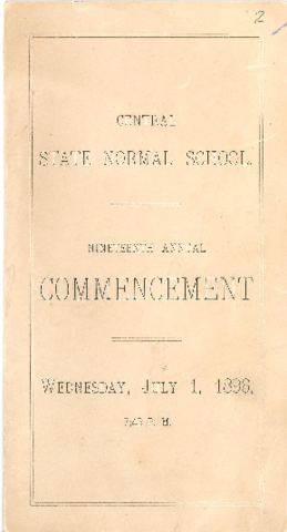 1896 Commencement Program