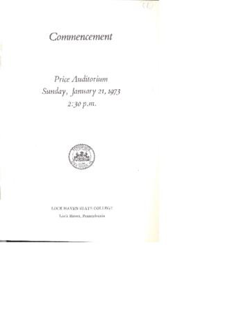 1973 Winter Commencement Program