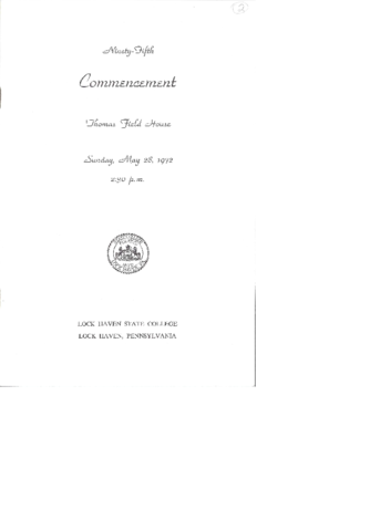 1972 Spring Commencement Program