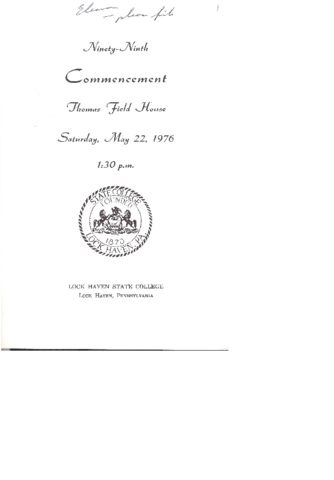 1976 Spring Commencement Program