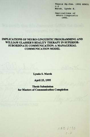 Implications of neuro-linguistic programming and William Glasser's Reality Therapy in superior-subor