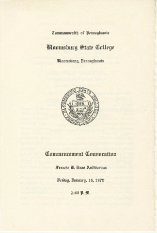 1970 Commencement Convocation Program