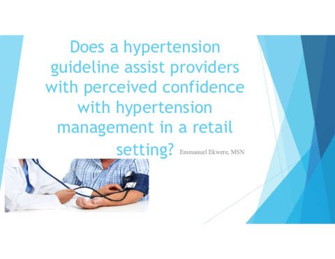 Does a hypertension guideline assist providers with perceived confidence with hypertension managemen