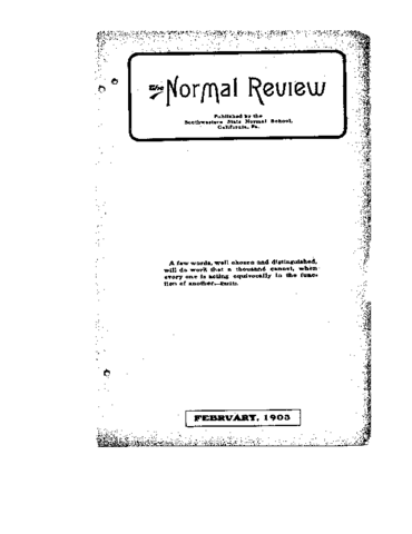 Normal Review: February 1903