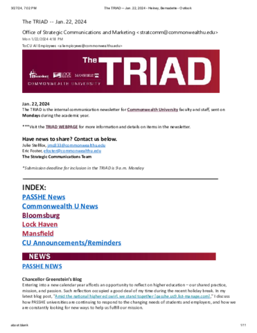 Triad - January 22, 2024