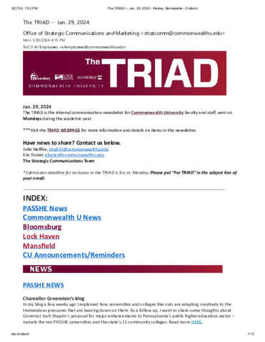 Triad - January 29, 2024