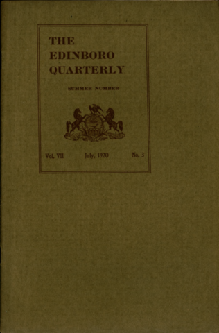 1920, Catalog - July, The Edinboro Quarterly