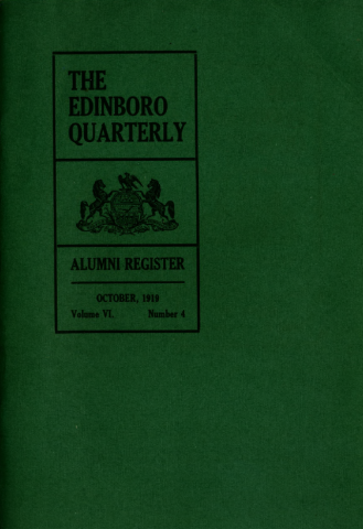 1919, Catalog - October, The Edinboro Quarterly