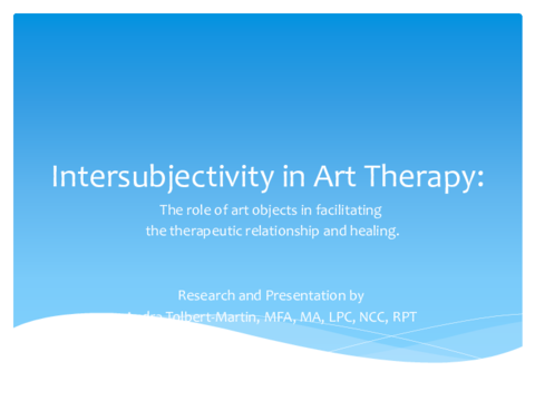 Presentation of Intersubjectivity in art therapy