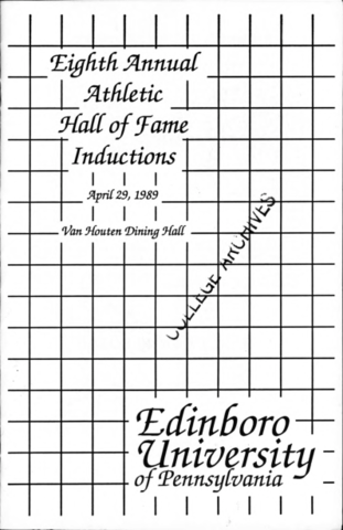 1989, Edinboro University Eighth Annual Athletic Hall of Fame Inductions