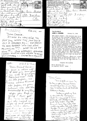Correspondence to Carrie Goodell, 1955-2000