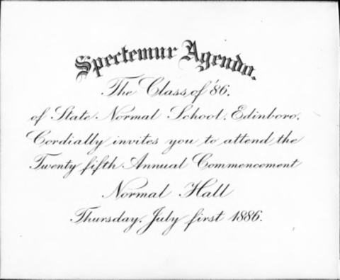 1886, Edinboro University Commencement