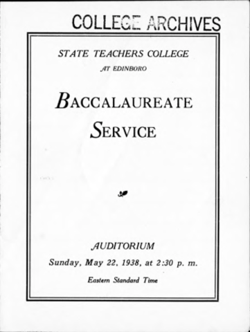 1938, Edinboro University Commencement