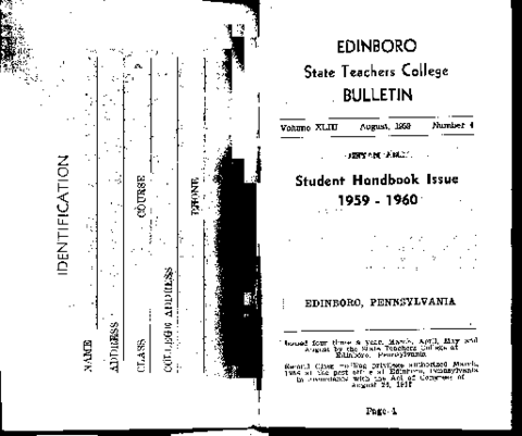 Student Handbook, 1959-1960