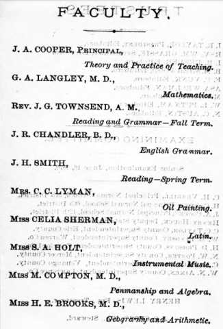List of Edinboro Faculty, 1870-1987