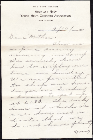 Letter 12 : Guy B. Hoge to Mother [Lydia Arbella Hoge]