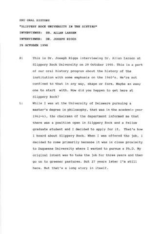 Larson, Allan Interview Transcript