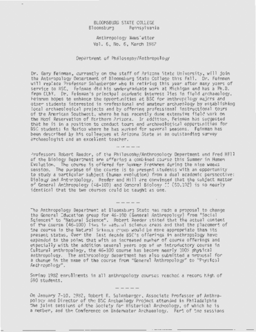 1982-03 Anthropology Newsletter