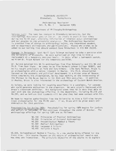 1983-09 Anthropology Newsletter