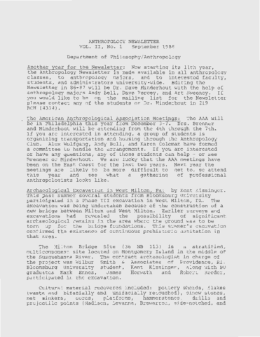 1986-09 Anthropology Newsletter